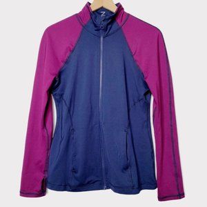 Z by Zella Full Zip Running Jacket Medium Fitted Purple Blue Mesh Back
